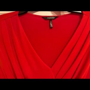 Red wrap detail dress